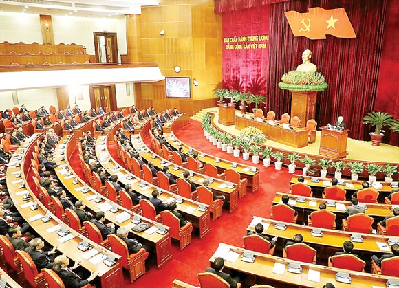 Quang cảnh bế mạc Hội nghị lần thứ sáu Ban Chấp hành Trung ương Đảng Cộng sản Việt Nam khóa XII
