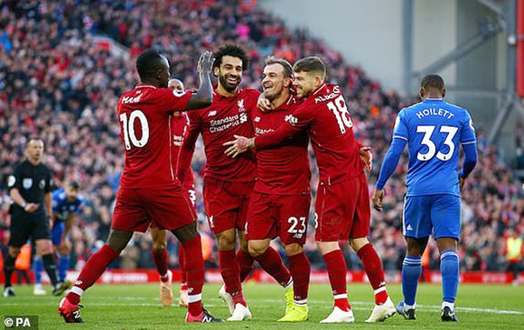 Liverpool trong chiến thắng 4 - 1 trước Cardiff