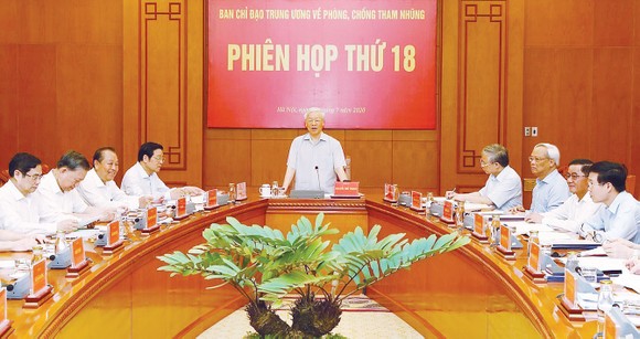 Tổng Bí thư, Chủ tịch nước Nguyễn Phú Trọng phát biểu chỉ đạo phiên họp. Ảnh:  TTXVN