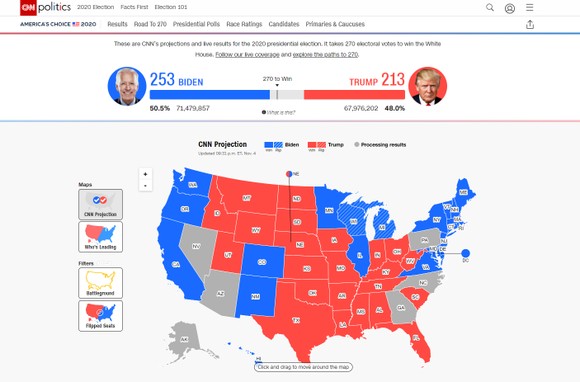 Bầu cử Mỹ 2020: Joe Biden chỉ còn thiếu 6 phiếu để tiến tới cột mốc 270 phiếu đại cử tri ảnh 2