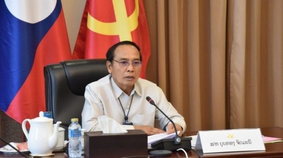 Đồng chí Bounthong Chitmany, Ủy viên Bộ Chính trị, Thường trực Ban Bí thư Trung ương Đảng Nhân dân Cách mạng Lào, Phó Chủ tịch nước Cộng hòa Dân chủ Nhân dân Lào