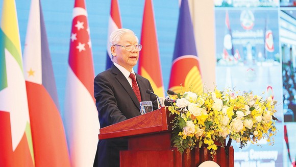 Tổng Bí thư, Chủ tịch nước Nguyễn Phú Trọng phát biểu chào mừng hội nghị