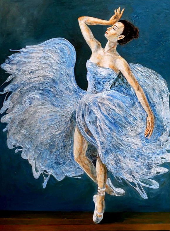 Bức tranh “Ballerina” của họa sĩ Lương Lưu Biên được đấu giá online để góp vào quỹ “Sài Gòn mình thương nhau”