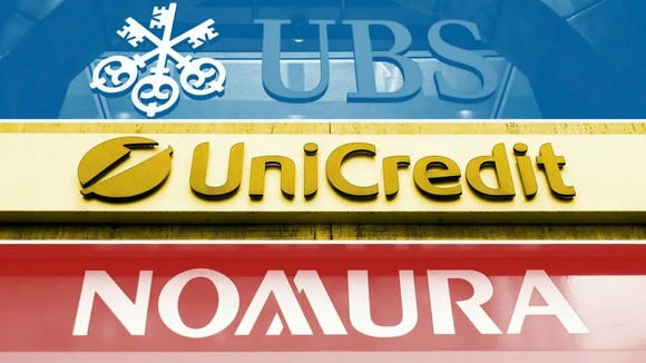Ngân hàng bị phạt là Nomura của Nhật Bản, UBS của Thụy Sĩ và UniCredit của Italy. Ảnh: todayuknews.com