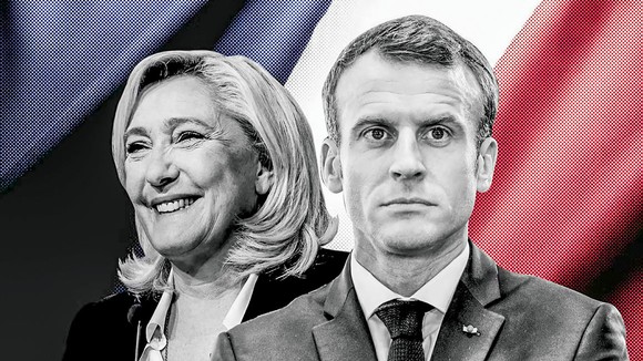 Le Pen và Macron.