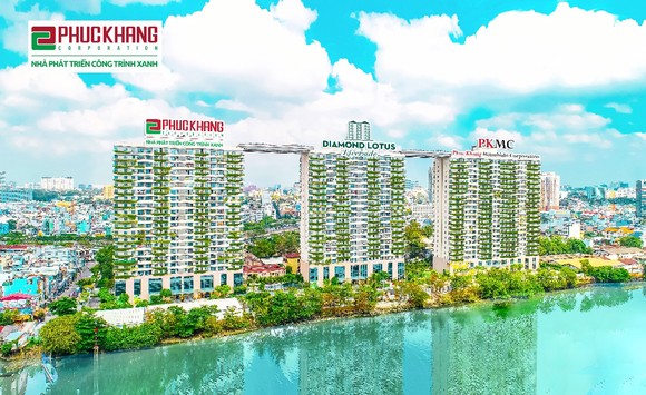 Công trình xanh Diamond Lotus Riverside được Phuc Khang Corporation dành nhiều tâm huyết phát triển đang cho thấy những chỉ số khả quan về tiết kiệm năng lượng điện - nước.