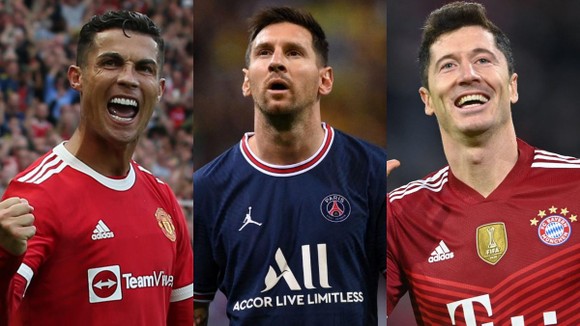 Cristiano Ronaldo, Leo Messi và Lewandowski lọt vào danh sách 30 đề cử