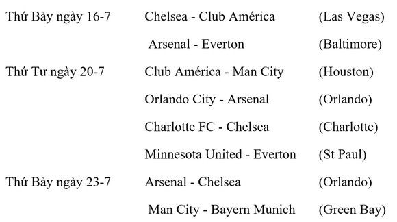 Premier League trên đất Mỹ: Man City, Chelsea, Arsenal, Everton đọ sức Bayern ảnh 1