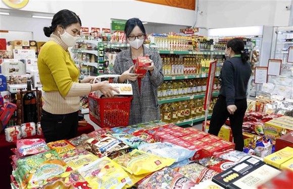 Người dân mua sắm tại một siêu thị ở Hà Nội. (Ảnh: Trần Việt/TTXVN)