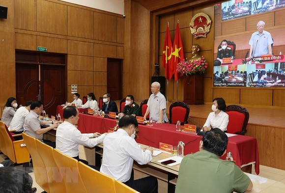 Tổng Bí thư Nguyễn Phú Trọng tiếp xúc với cử tri trước kỳ họp thứ 2, Quốc hội khoá XV ảnh 1
