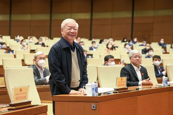 Tổng Bí thư Nguyễn Phú Trọng tham dự hội nghị đại biểu Quốc hội (ĐBQH) chuyên trách đầu tiên của nhiệm kỳ Quốc hội khóa XV ảnh 2