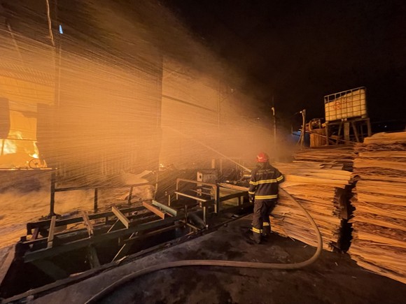 Cháy lớn tại xưởng gỗ dán ở Gia Lâm, Hà Nội ảnh 5