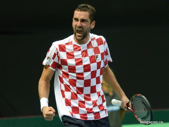 Marin Cilic trong màu áo tuyển Croatia ở Davis Cup