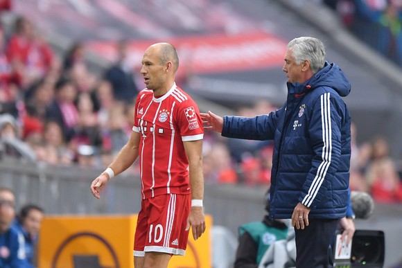 Arjen Robben cũng bị cho là nằm trong số những cầu thủ chống đối Carlo Ancelotti. Ảnh: Getty Images.