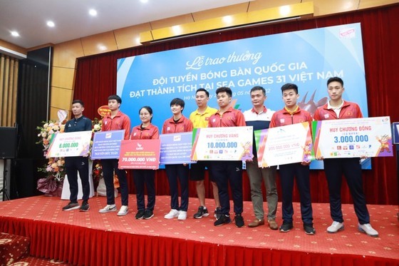 Các tay vợt của đội tuyển bóng bàn Việt Nam bắt đầu chương trình tập luyện mới sau SEA Games 31. Ảnh: LƯỢNG LƯỢNG