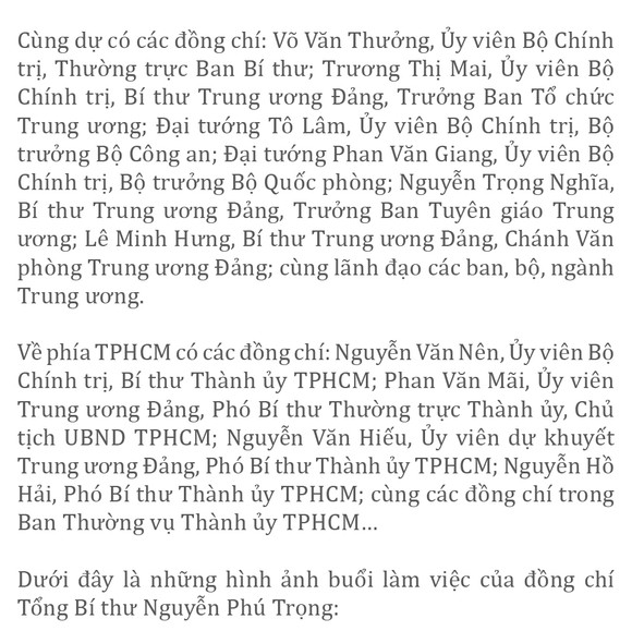 Tổng Bí thư Nguyễn Phú Trọng thăm và làm việc tại TPHCM ảnh 2