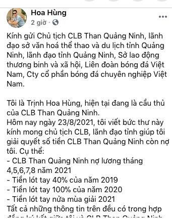 Cầu thủ Than Quảng Ninh tiếp tục… đòi nợ ảnh 1