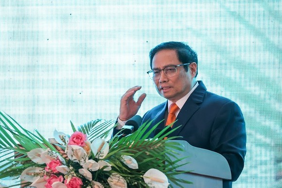Thủ tướng Chính phủ Phạm Minh Chính phát biểu tại hội nghị xúc tiến đầu tư tỉnh Gia Lai năm 2022. Ảnh: VGP