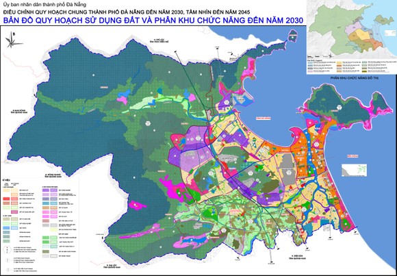 Bản đồ quy hoạch sử dụng đất và phân khu chức năng TP Đà Nẵng đến năm 2030