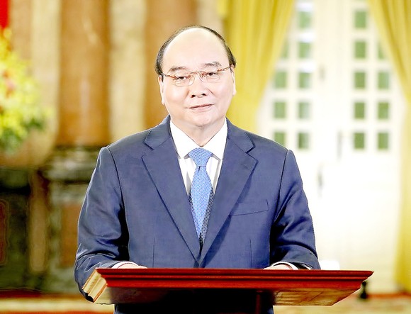 Chủ tịch nước Nguyễn Xuân Phúc phát biểu tại hội nghị. Ảnh: TTXVN