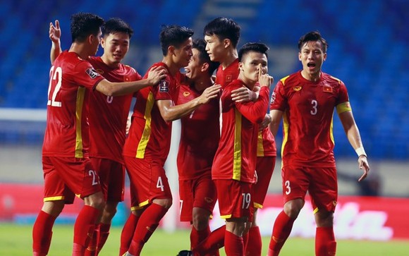 Niềm vui chiến thắng của đội tuyển Việt Nam trước Indonesia. Ảnh: ANH KHOA