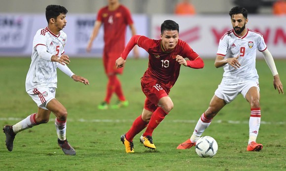 Đội tuyển Việt Nam từng đánh bại UAE 1-0 tại trận lượt đi. Ảnh: MINH HOÀNG