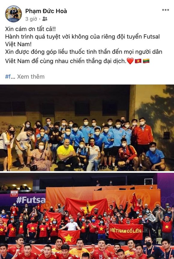 Các tuyển thủ futsal Việt Nam đồng loạt gửi lời cảm ơn đến người hâm mộ ảnh 3