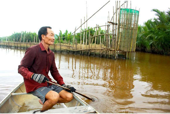 Quảng Ngãi: Độc đáo làm nò vây bắt cá, tôm trong rừng dừa nước Cà Ninh ảnh 2