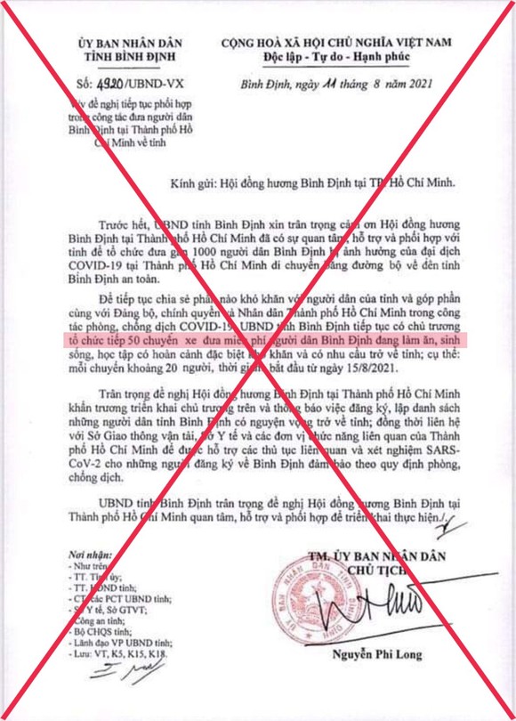 Công an đang điều tra kẻ giả mạo văn bản của UBND tỉnh Bình Định ảnh 1
