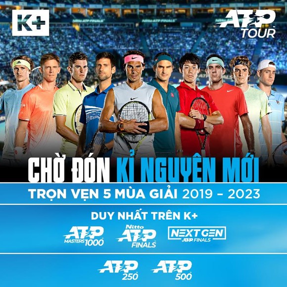 K+ sở hữu bản quyền phát sóng giải ATP World Tour Series 2019-2023