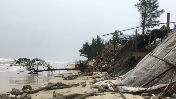 Sau bão số 13, bãi biển miền Trung bị sóng đánh tan tác ảnh 10