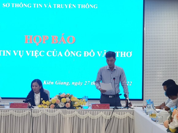 Kiên Giang họp báo vụ công dân Đỗ Văn Thơ kiện Công ty 99 Núi ở Phú Quốc ảnh 1