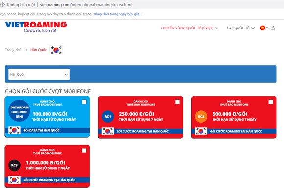 Dễ dàng tìm kiếm và đăng ký gói cước chuyển vùng quốc tế giá rẻ qua vietroaming.com ảnh 1