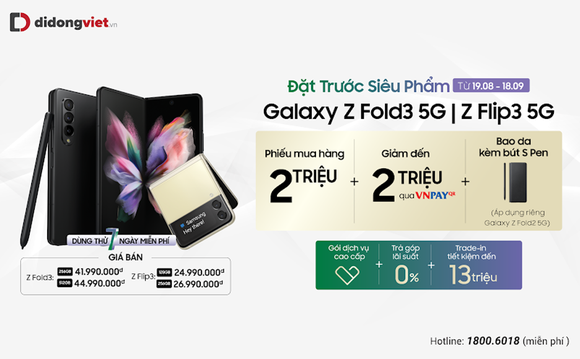 Số lượng cọc Galaxy Z Fold3 chiếm 60% tại Di Động Việt ảnh 1