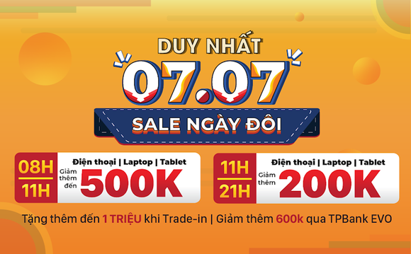 Điện thoại, laptop, phụ kiện… giảm hơn nửa giá dịp 7-7 ảnh 1