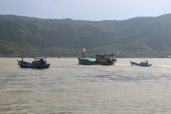 漁船進入歸仁港避開颱風。