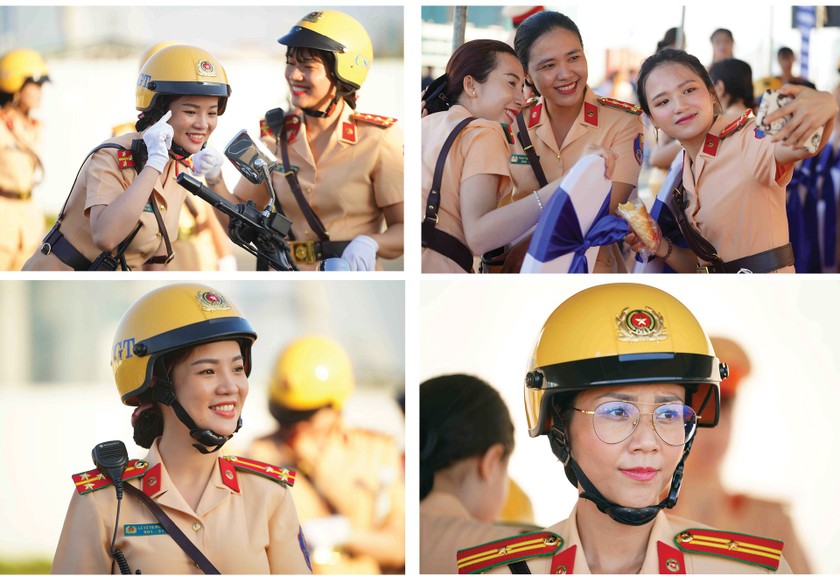 City’s traffic policewomen team parades on street ảnh 6