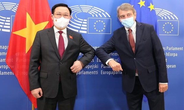 Top leaders of Vietnamese, European parliaments hold talks ảnh 1
