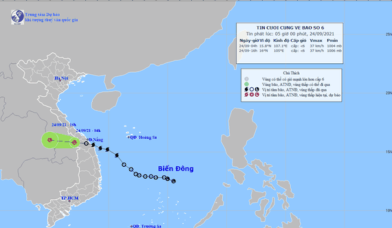 Storm Dianmu downgrades to low-pressure zone as of September 24 morning ảnh 1