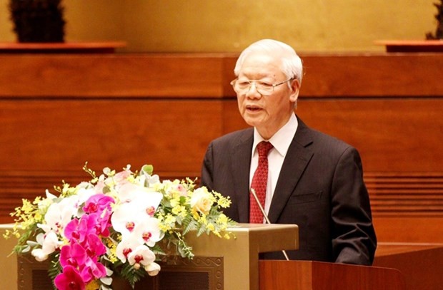 Speech of Party leader Nguyen Phu Trong at conference reviewing 12th Politburo’s Directive 05 ảnh 1