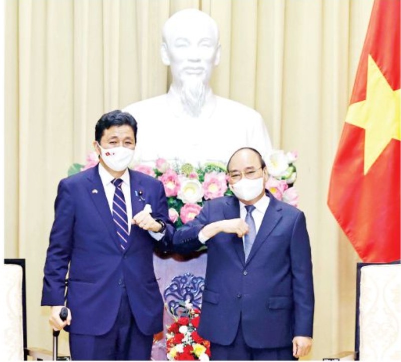State President receives visiting Japanese Defence Minister ảnh 1