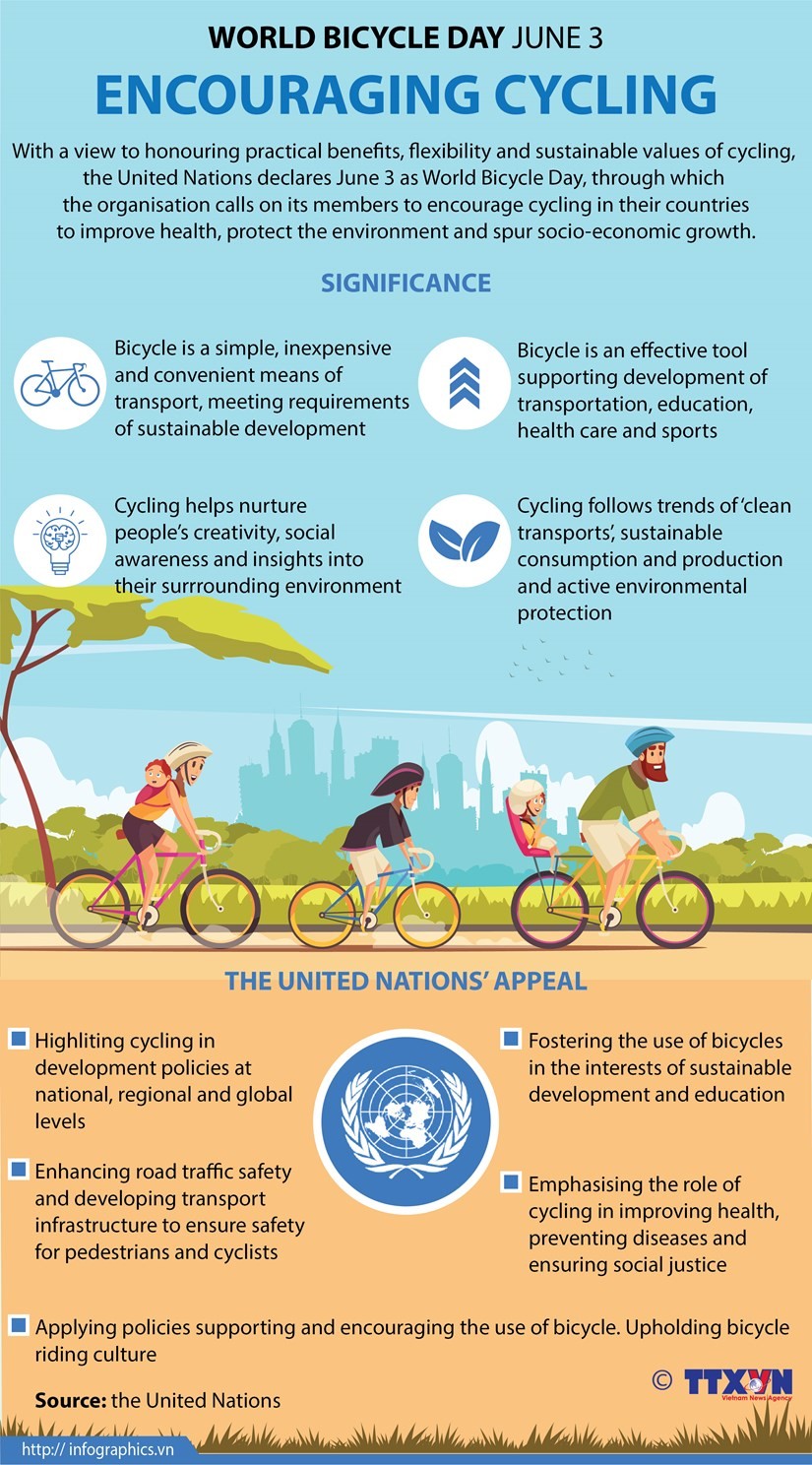 World Bicycle Day encourages cycling ảnh 1