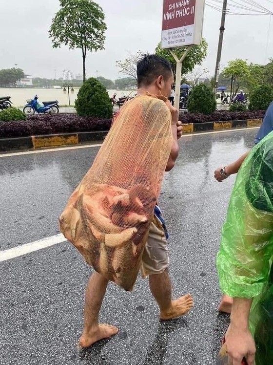 Heavy rain triggered flooding causes traffic snarl-ups in Northern Vietnam ảnh 3