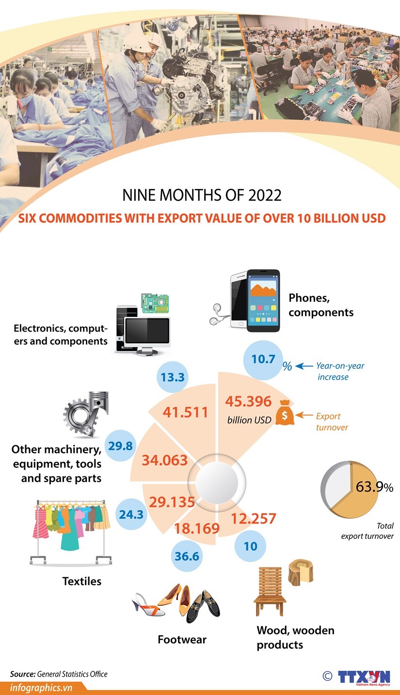 Six commodities with export value of over US$ 10 bln ảnh 1