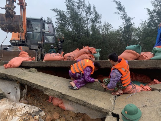 Ha Tinh Province’s 40-meter sea dyke section breached ảnh 2
