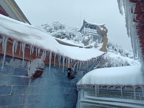 Snow, ice fully cover on top of Fansipan mountain ảnh 3