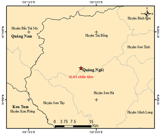 Two earthquakes consecutively hit Tra Bong mountainous district in Quang Ngai ảnh 1