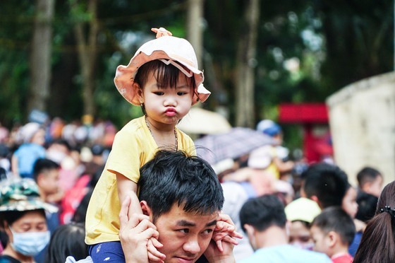 Hanoi residents gather at Thu Le park on Hung Kings Commemoration Day ảnh 2
