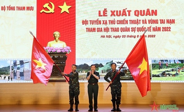 Send-off ceremony held for military teams to Amy Games 2022 ảnh 1