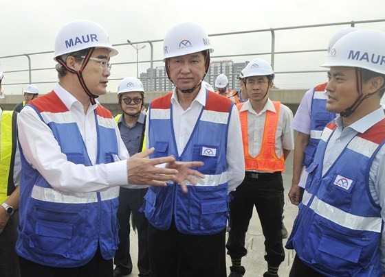 HCMC Party Chief inspects first metro line construction site ảnh 2
